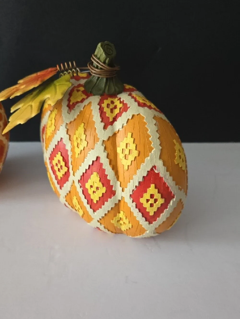 Robert Stanley Design Autumn Resin Mosaic Decorative Pumpkin & Gourd Set